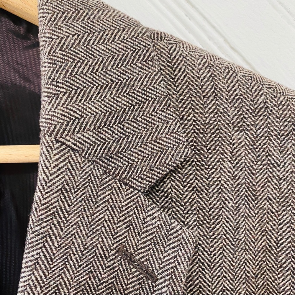 Tasso Elba Herringbone Padded Elbow Sports Coat - Picture 3 of 11
